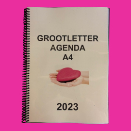 Grootletter agenda 2023, agenda met grote letters en cijfers in A4-formaat