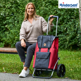 Boodschappenwagen met grote 3-spaken wielen, Royal Shopper Senta 2.0 rood