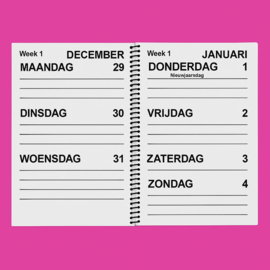 Grootletter agenda 2026, agenda met grote letters en cijfers in A4-formaat