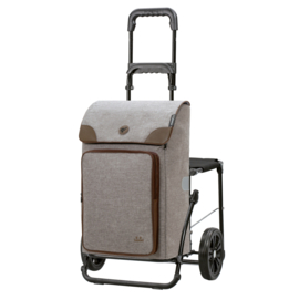 Boodschappenwagen met zitje, Komfort Shopper Holk grijs