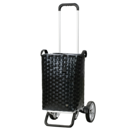 Lichte boodschappenwagen van aluminium, Alu Star Shopper Silja zwart