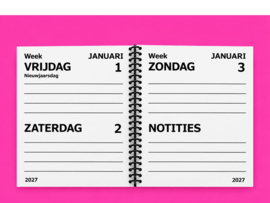 Grootletter agenda A5 - 2027 voor Alzheimer en Dementie, agenda met grote letters