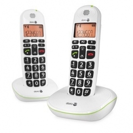 Duo Dect telefoon met grote toetsen - Doro PhoneEasy duo set 100W - DOPE100WD-W