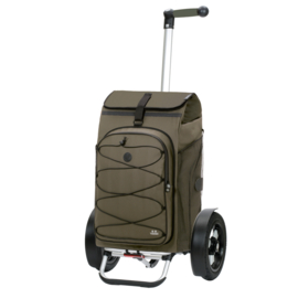 Boodschappenwagen met extra grote luchtbanden, Tura Shopper Fado 3.0 olijf