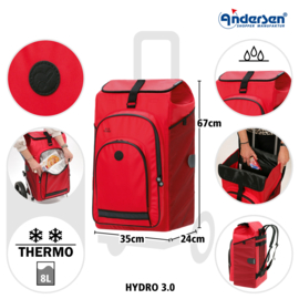 Boodschappenwagen met luchtbanden, Royal Shopper Hydro 3.0 rood