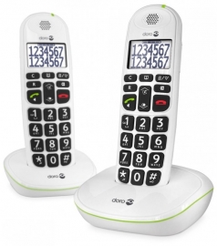 Telefoon voor slechtzienden - Doro loop telefoon (Dect) 110 duo met grote sprekende toetsen - DOPE110D-W
