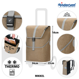 Lichte boodschappenwagen om te duwen of trekken, Unus Shopper Fun Mikkel beige