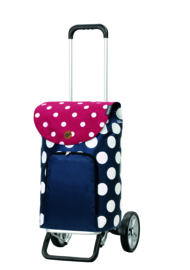 Lichte boodschappenwagen van aluminium, Alu Star Shopper Dots Blauw