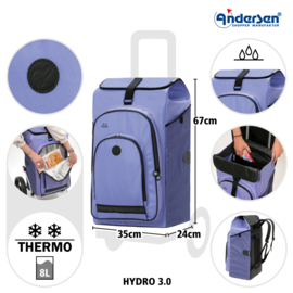 Boodschappenwagen met extra grote kogellager-wielen van 29 cm, Royal Shopper Hydro 3.0 flieder lila