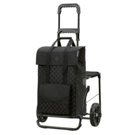 Boodschappenwagen met zitje, Komfort Shopper Lisa zwart