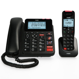 Combinatie van vaste en draadloze telefoon met grote toetsen, fototoetsen en antwoordapparaat - Fysic FX-8025