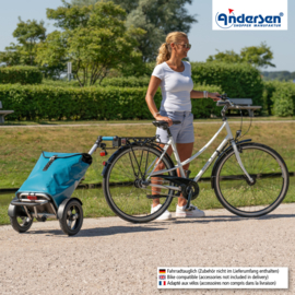 Boodschappenwagen met extra grote luchtbanden, Tura Shopper Ortlieb petrol
