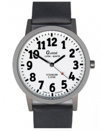 Heren horloge voor slechtzienden met grote zwarte cijfers  - 650780