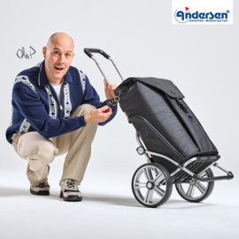 Boodschappenwagen met grote wielen met kogellagers, Royal Shopper Oli.P 3.0 zwart