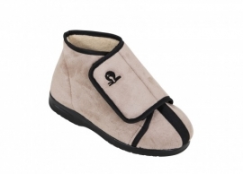 Hoge pantoffel met klittenbandsluiting