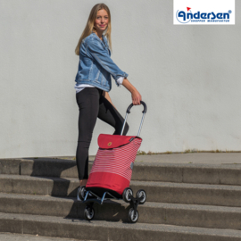 Boodschappentrolley voor de trap, Scala Traploper Shopper Tilde rood