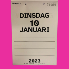 Zorgkalender 2023, grootletter Zorg dagkalender A4, Zorgkalender grote letters en cijfers