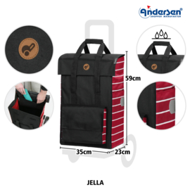 Boodschappentrolley voor de trap, Scala Traploper Shopper Jella rood