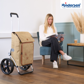 Boodschappenwagen met extra grote kogellager-wielen van 29 cm, Royal Shopper Erbo beige
