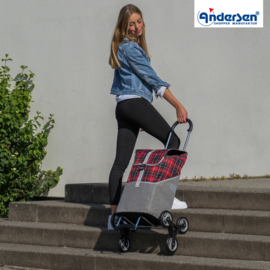 Boodschappentrolley voor de trap, Scala Traploper Shopper Gese rood