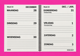 Grootletter agenda - A4 2027, agenda met grote letters en cijfers
