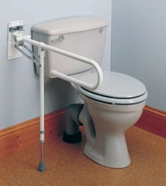 Opklapbare toilet wandbeugel met steunpoot