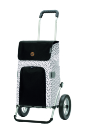 Boodschappenwagen met grote metalen spaken wielen (kan ook achter fiets) Royal Shopper Mara Wit