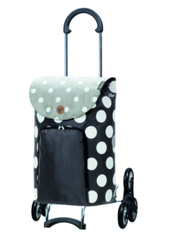 Boodschappenwagen, boodschappentrolley voor de trap, Scala Shopper Treppensteiger Dots Grijs