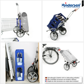 Boodschappenwagen met grote wielen en spatborden, Royal Shopper Plus Lasse blauw