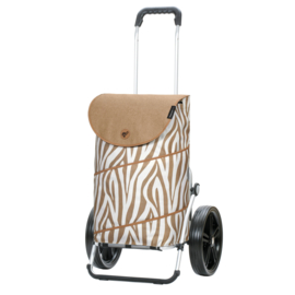 Boodschappenwagen met extra grote kogellager-wielen van 29 cm, Royal Shopper Tyra Zebra