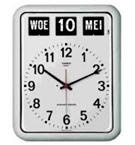 Nederlandse kalenderklok BQ-12A Wit, kalenderklok die tijd en datum weergeeft WWV619050