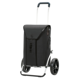 Boodschappenwagen met grote 3-spaken wielen, Royal Shopper Oli.P 3.0 zwart