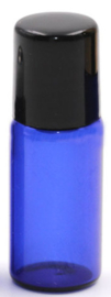 3 ml Blauw glazen roller flesje voor essentiële oliën