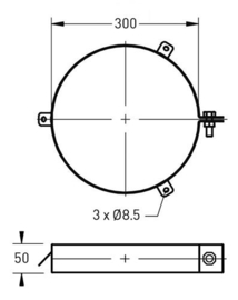 DW-250/300 mm tuibeugel rvs
