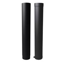 2 MM Ø 200 mm enkelwandige kachelpaspijp set 100 cm zonder verjongen - Zwart