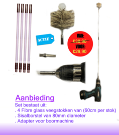 Fibre glass veegset aanbieding