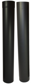 EW/Ø120mm 0,6mm Kachelpaspijp set 105 - 195cm (met verjonging) - Zwart