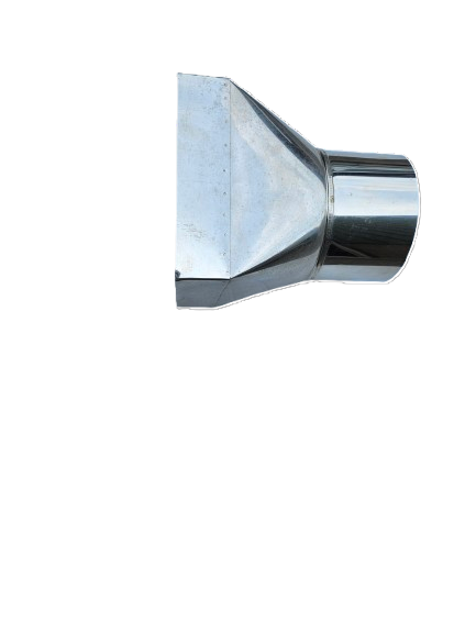 Verloop vierkant/rond 200/150 mm - RVS
