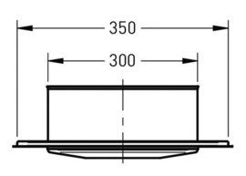 DW-300/350 mm  deksel t.b.v. T-stuk rvs