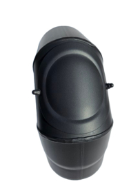 2 mm dikwandige Ø 150 mm bocht 90º  met luik - zwart
