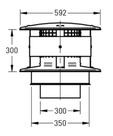 DW-300/350 mm trekkap rvs