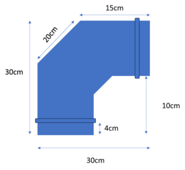 ISOTUBE Plus Ø 150/200 mm dubbelwandige kachelpijp bocht 90 º