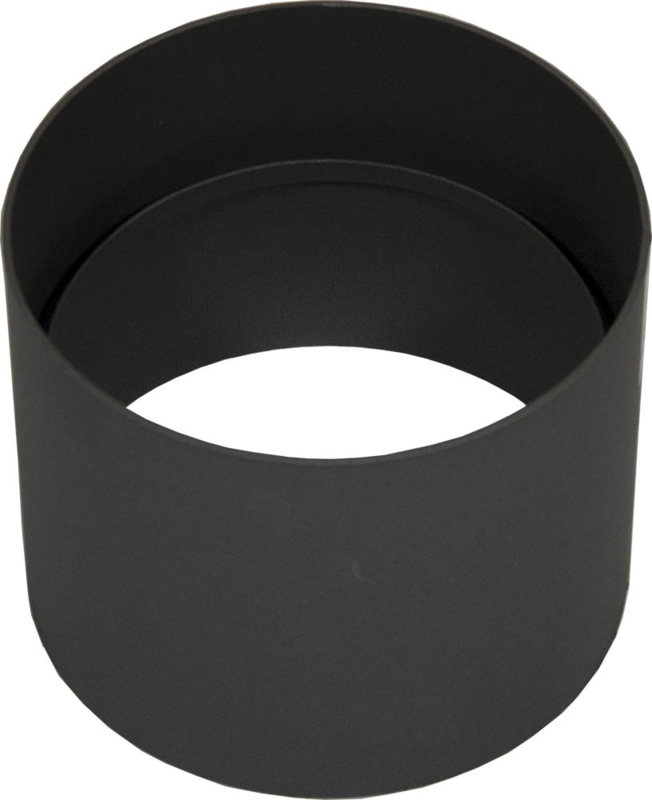 2 mm dikwandige Ø 200 mm kachelpijp mof-mof (F/F) met condensring -zwart