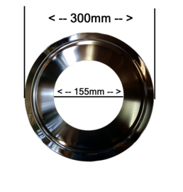 Rozet RVS Ø150mm