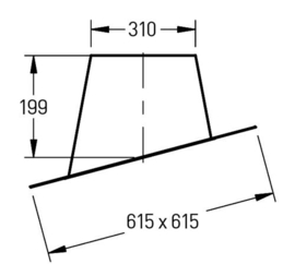 DW-250/300 mm dakplaat hellend 5° - 25°