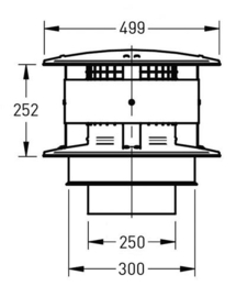 DW-250/300 mm trekkap + gaas rvs