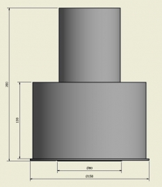 Pelletpijp Muurmof verloop EW 80-80mm x DW 150 mm