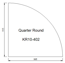 Kachelvloerplaat kwartrond 1000 x 1000 x  6