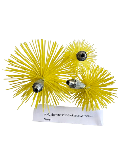 Schoorsteenveegset – 14.4 meter, nylonborstel, klik-blokkeersysteem – Groen