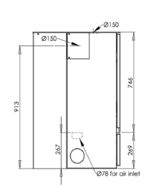 Aduro 12 Hoekkachel met  houtrek